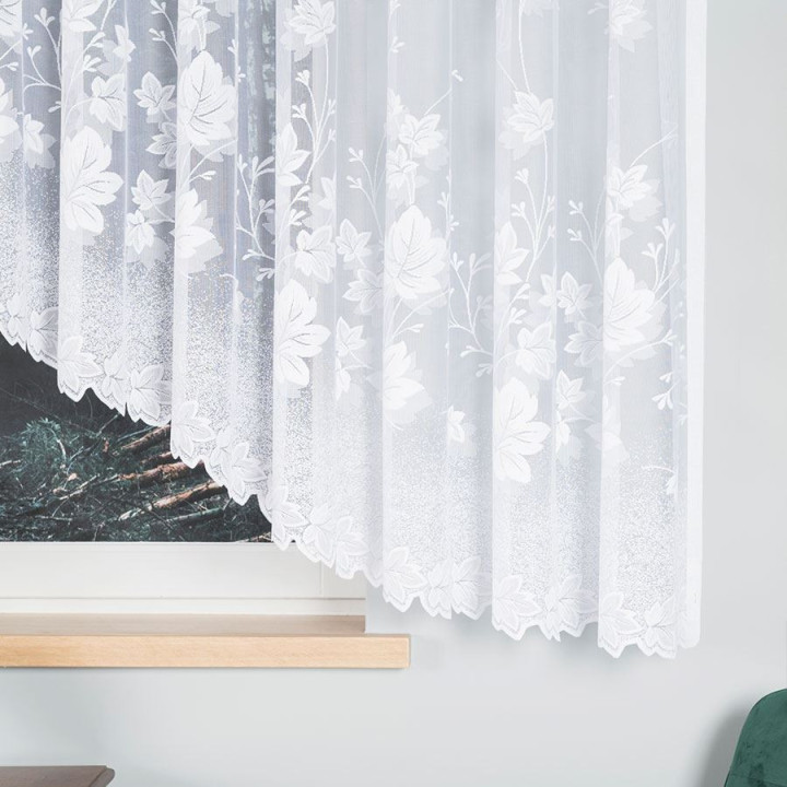 Firanka gotowa żakardowa z podcięciem BOŻENA 500x160 cm biały