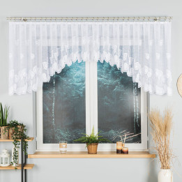 Firanka gotowa żakardowa z podcięciem NORA 400x90 cm biały
