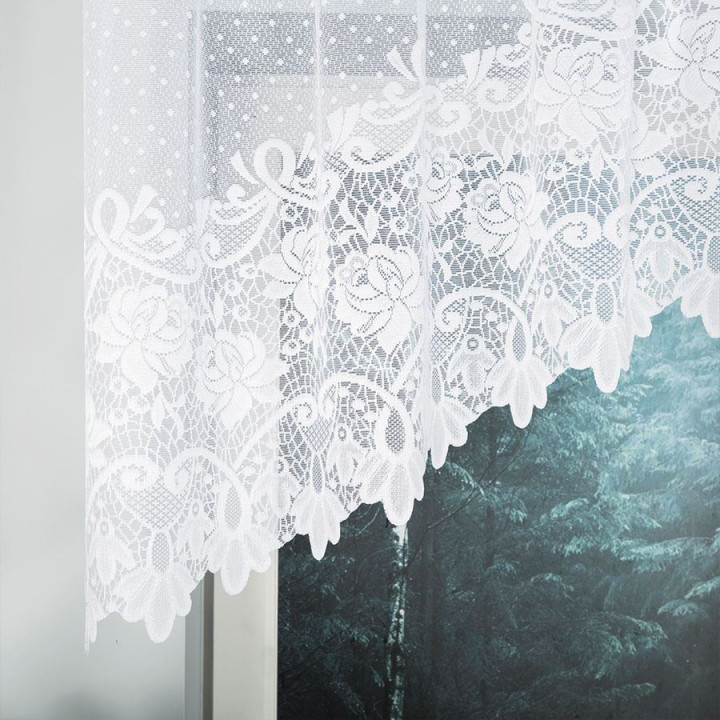 Firanka gotowa żakardowa z podcięciem DEMETRIA 250x80 cm biały