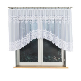 Firanka gotowa żakardowa z podcięciem DARIA 300x120 cm biały