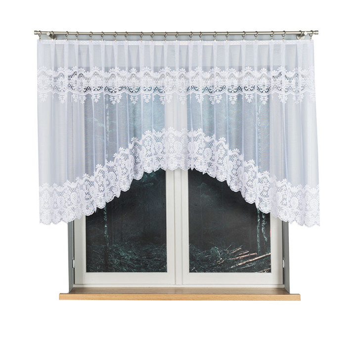 Firanka gotowa żakardowa z podcięciem DARIA 300x120 cm biały