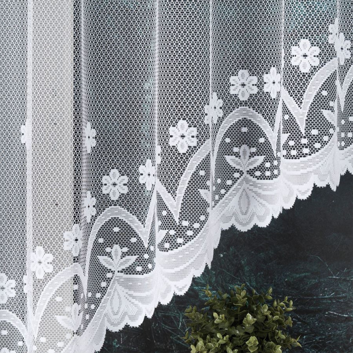 Firanka gotowa żakardowa z podcięciem FLORENTYNA 330x160 cm biały