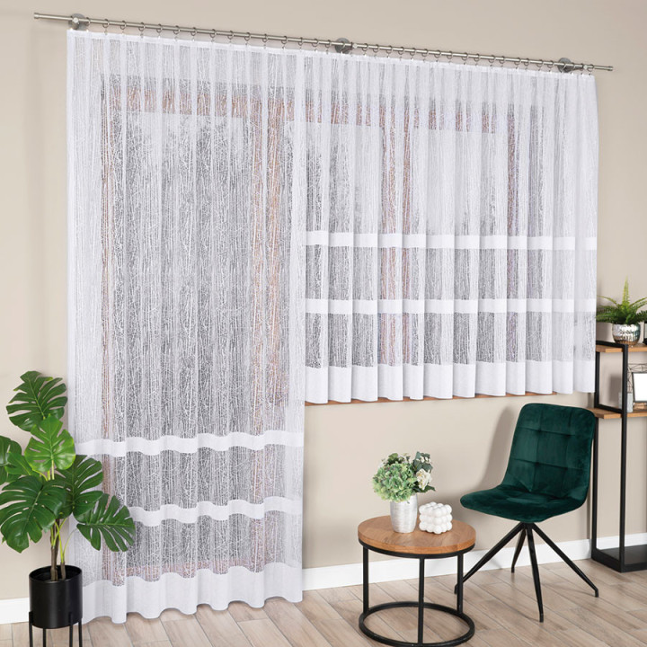 Firanka gotowa żakardowa WIKTORIA 200x250 cm biały