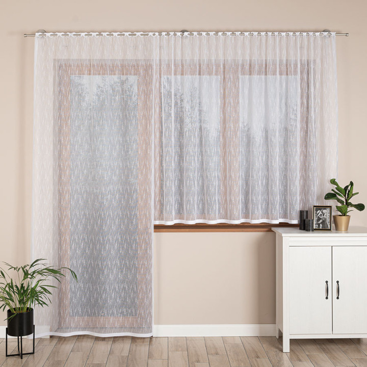 Firanka gotowa żakardowa EVA 140x250 cm biały