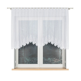 Firanka gotowa żakardowa z podcięciem KLEMENTYNA 200x120 cm biały