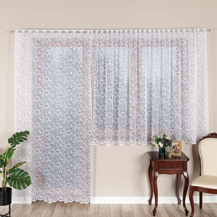 Firanka gotowa żakardowa KATARZYNA 140x250 cm biały