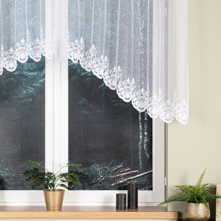 Firanka gotowa żakardowa z podcięciem ŻANETA 400x105 cm biały