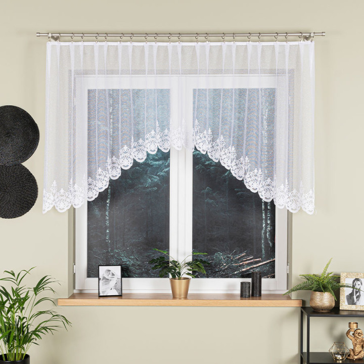 Firanka gotowa żakardowa z podcięciem ŻANETA 400x105 cm biały
