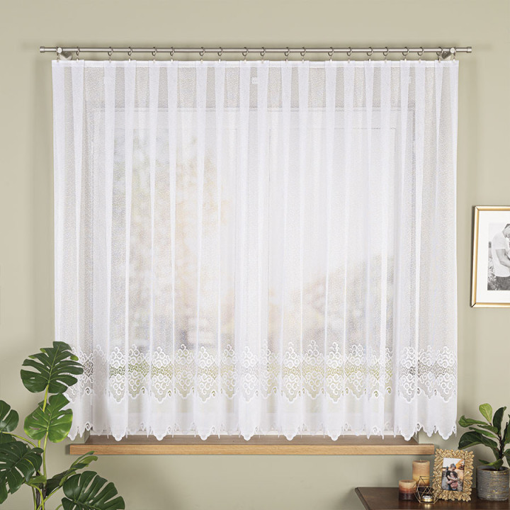 Firanka gotowa żakardowa MODESTA 400x160 cm biały