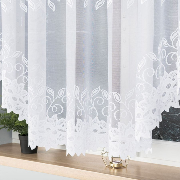 Firanka gotowa żakardowa z podcięciem BASTIA 500x160 cm biały