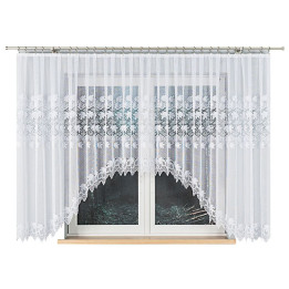 Firanka gotowa żakardowa z podcięciem ELŻBIETA 530x160 cm biały