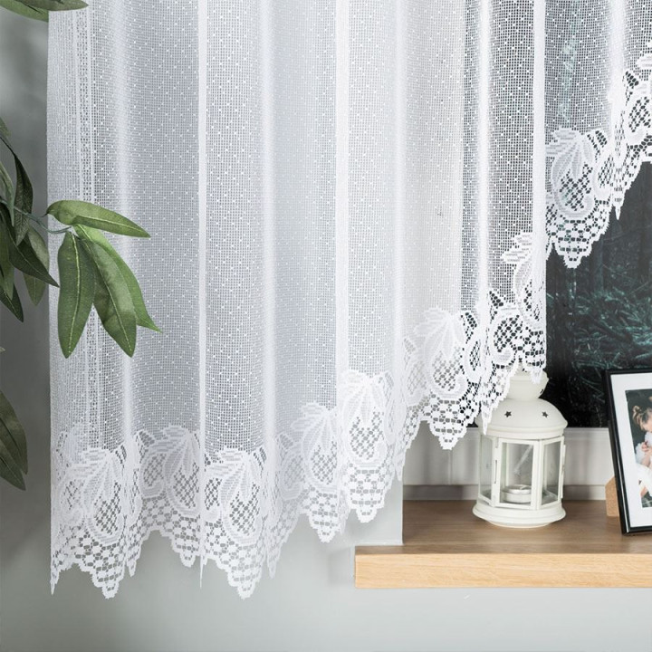 Firanka gotowa żakardowa z podcięciem ELŻBIETA 530x160 cm biały