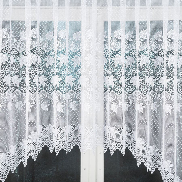 Firanka gotowa żakardowa z podcięciem ELŻBIETA 530x160 cm biały
