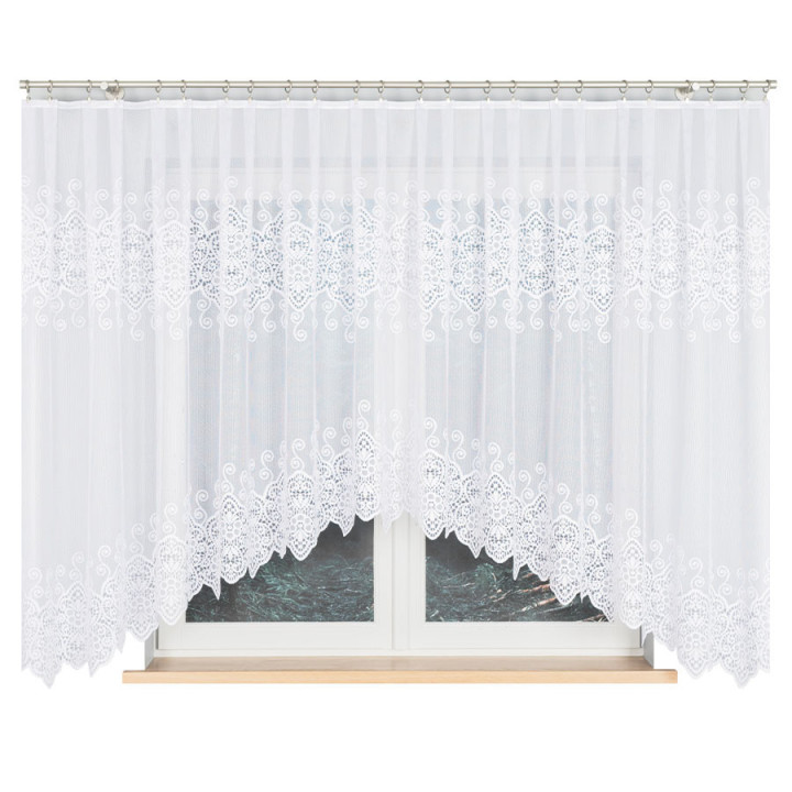 Firanka gotowa żakardowa z podcięciem CELINA 400x160 cm biały