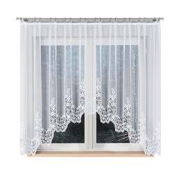 Firanka gotowa żakardowa z podcięciem BERENIKA 300x160 cm biały