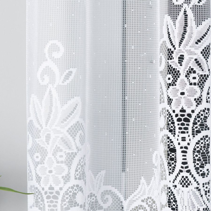 Firanka gotowa żakardowa z podcięciem BERENIKA 300x160 cm biały