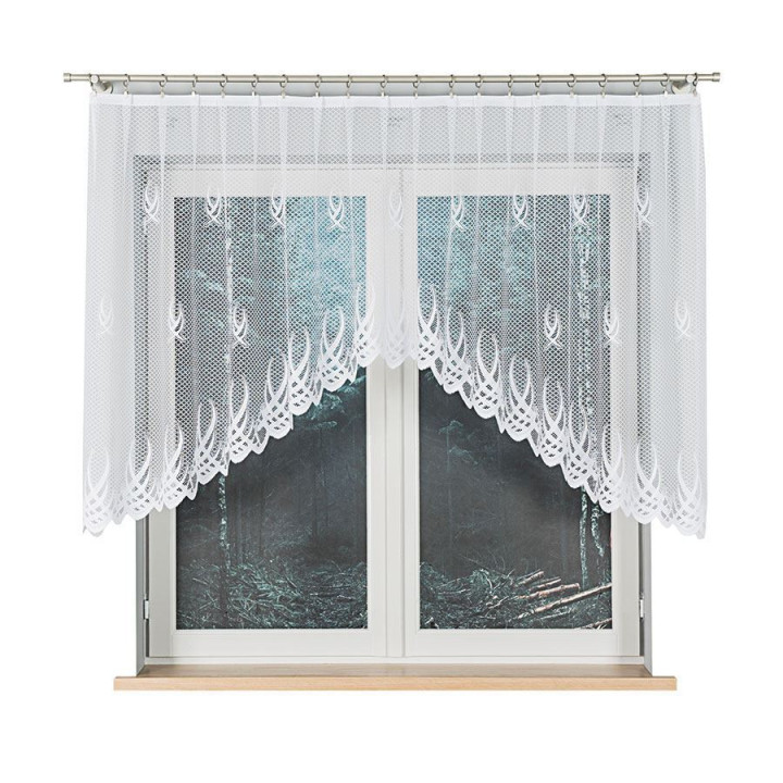 Firanka gotowa żakardowa z podcięciem GOSIA 300x120 cm biały