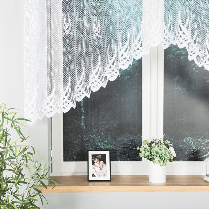 Firanka gotowa żakardowa z podcięciem GOSIA 300x120 cm biały