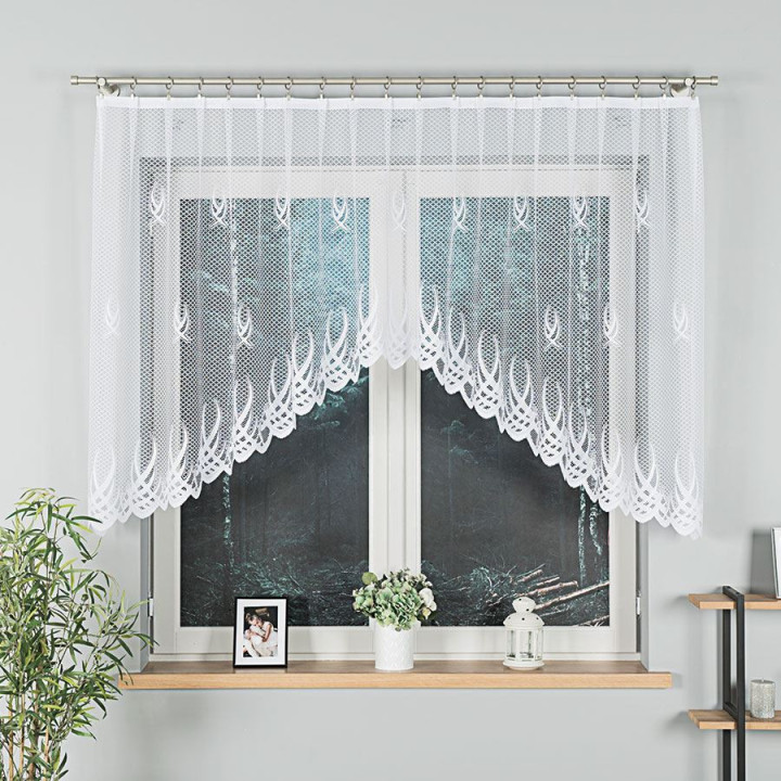 Firanka gotowa żakardowa z podcięciem GOSIA 300x120 cm biały