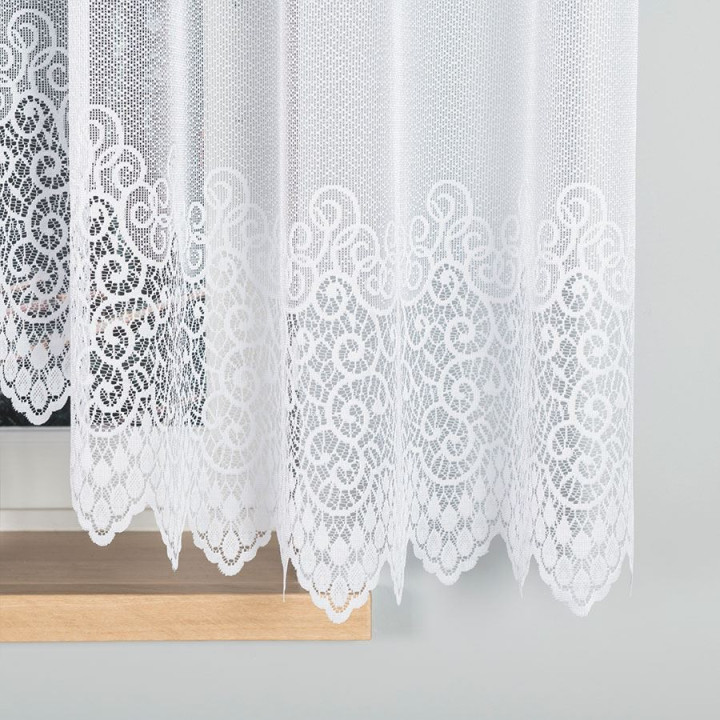 Firanka gotowa żakardowa z podcięciem VIOLETTA 400x160 cm biały