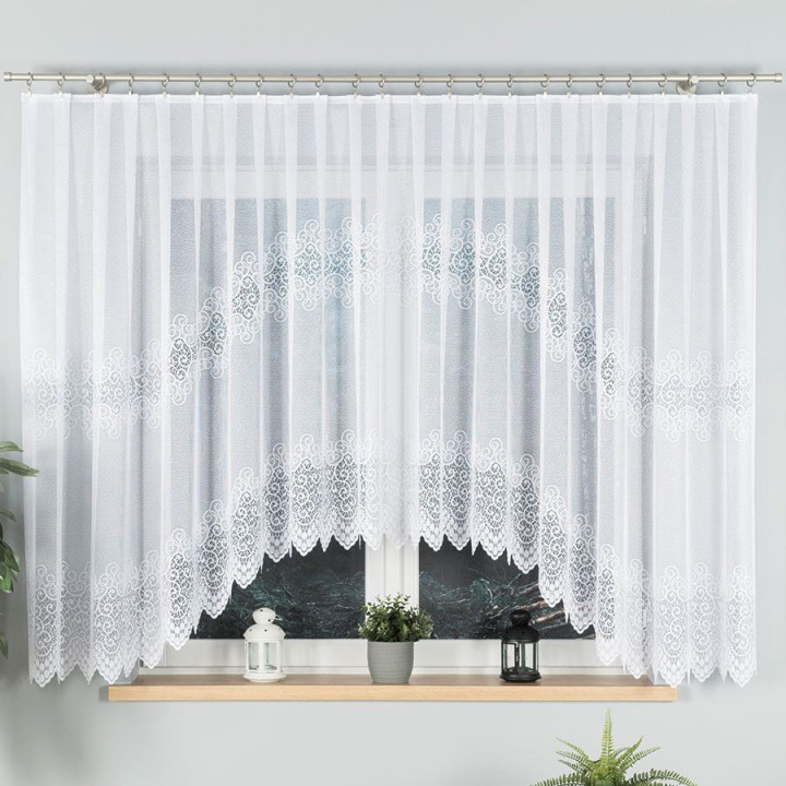 Firanka gotowa żakardowa z podcięciem VIOLETTA 400x160 cm biały
