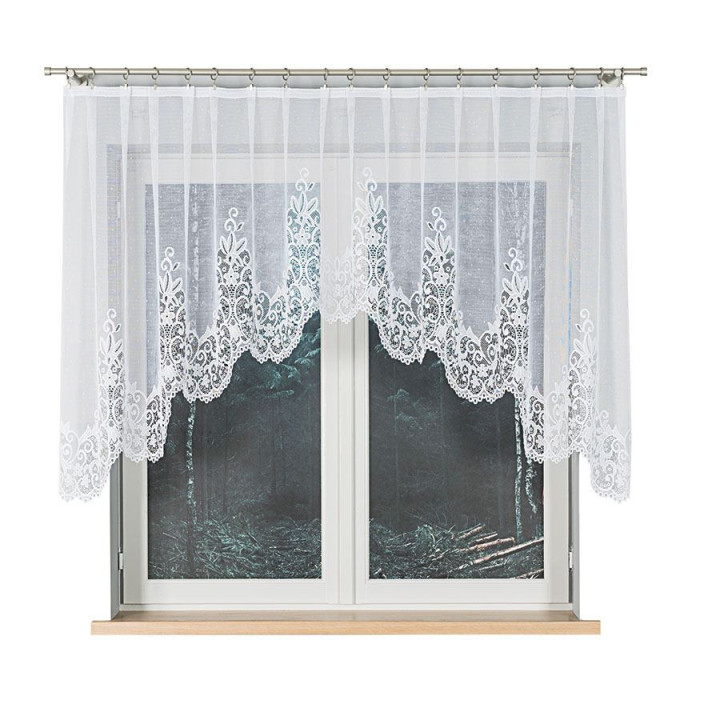 Firanka gotowa żakardowa z podcięciem BERENIKA 300x120 cm biały