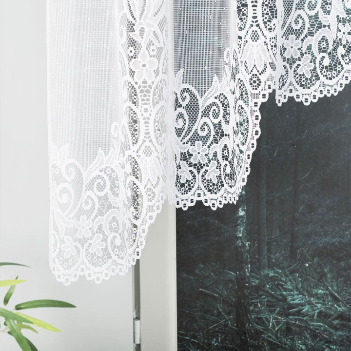 Firanka gotowa żakardowa z podcięciem BERENIKA 300x120 cm biały