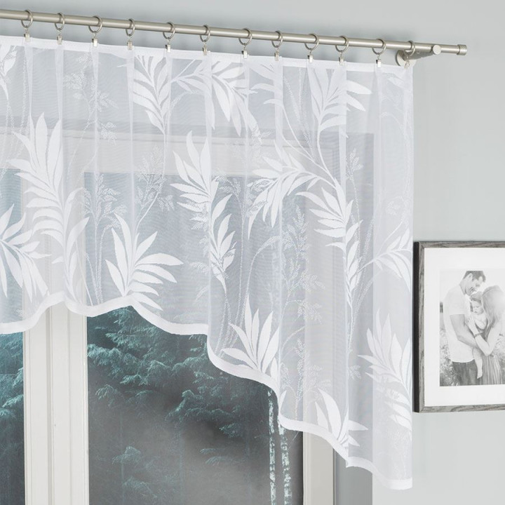 Firanka gotowa żakardowa z podcięciem KAJA 250x100 cm biały