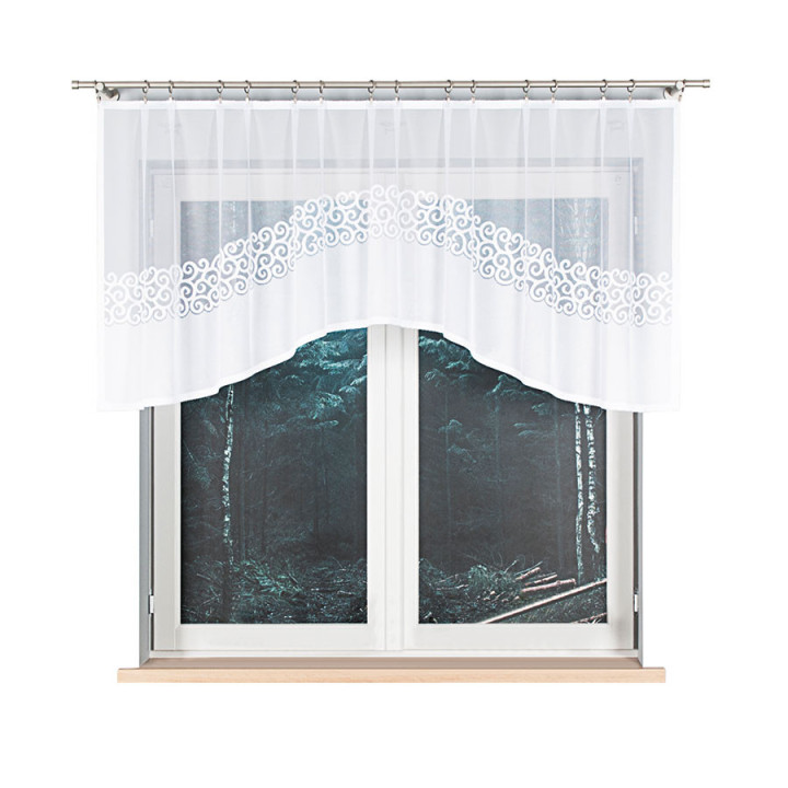 Firanka gotowa żakardowa z podcięciem DANIELA 250x90 cm biały