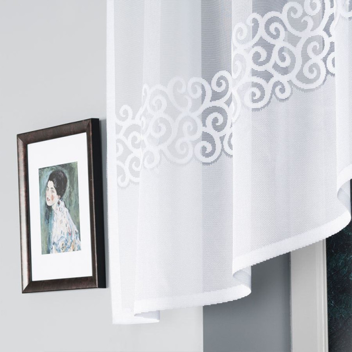 Firanka gotowa żakardowa z podcięciem DANIELA 250x90 cm biały