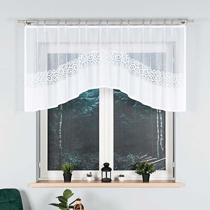 Firanka gotowa żakardowa z podcięciem DANIELA 250x90 cm biały