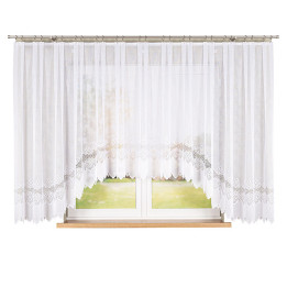 Firanka gotowa żakardowa z podcięciem MODESTA 400x160 cm biały