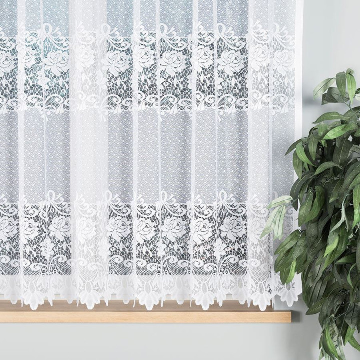 Firanka gotowa żakardowa DEMETRIA 300x160 cm biały