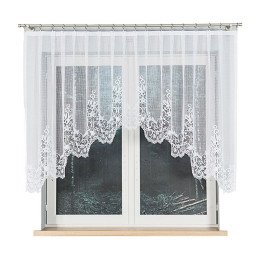 Firanka gotowa żakardowa z podcięciem BERENIKA 330x130 cm biały