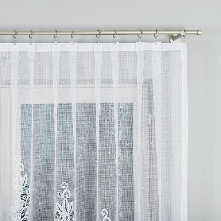Firanka gotowa żakardowa z podcięciem BERENIKA 330x130 cm biały
