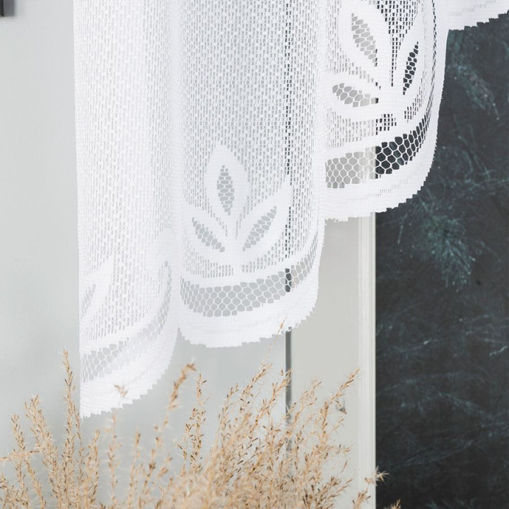 Firanka gotowa żakardowa z podcięciem POLA 300x120 cm biały