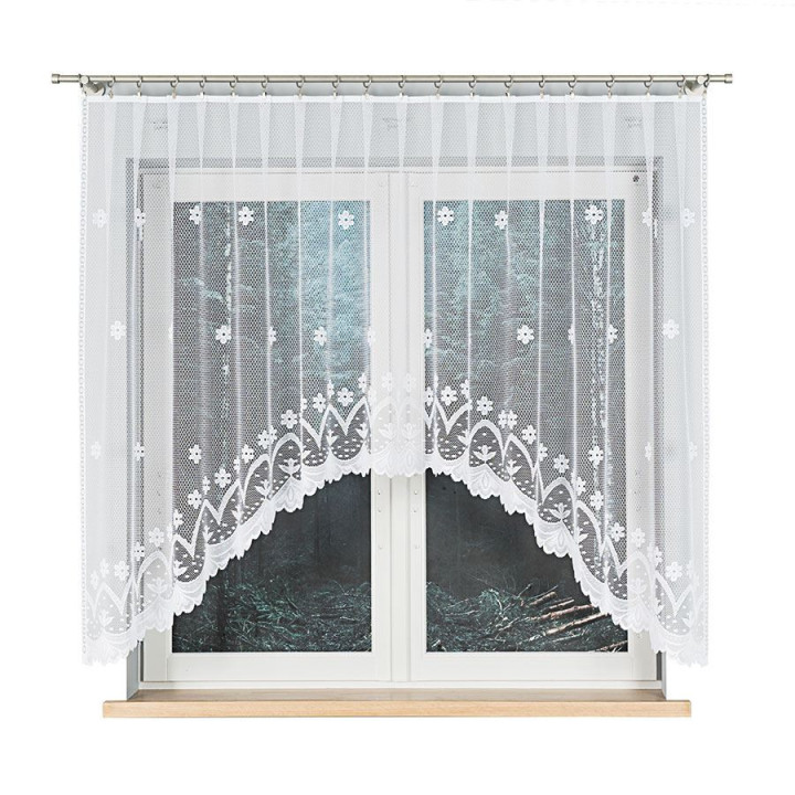Firanka gotowa żakardowa z podcięciem FLORENTYNA 330x140 cm biały