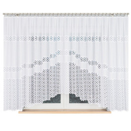 Firanka gotowa żakardowa z podcięciem ADRIANNA 400x160 cm biały