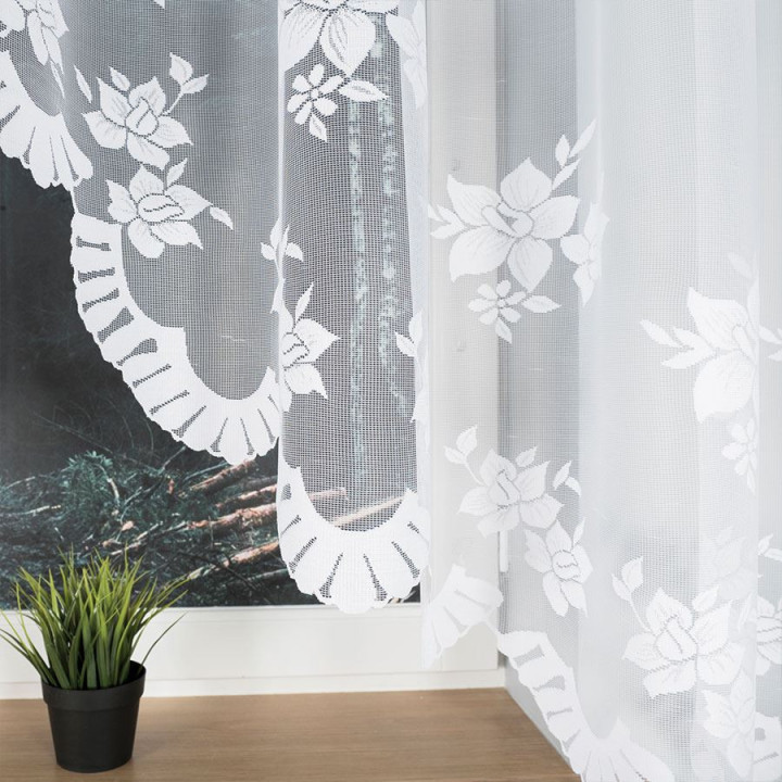 Firanka gotowa żakardowa z podcięciem IRENA 420x160 cm biały