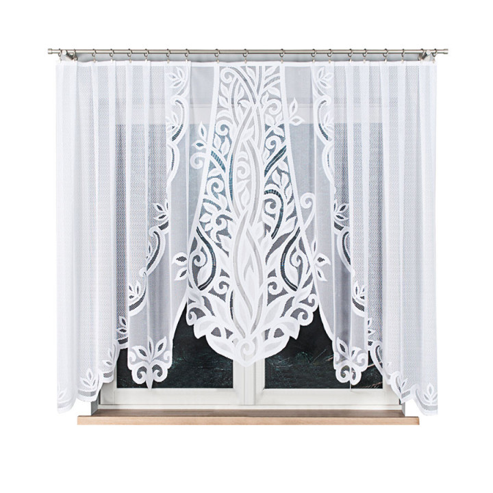 Firanka gotowa żakardowa z podcięciem 019368 300x160 cm biały