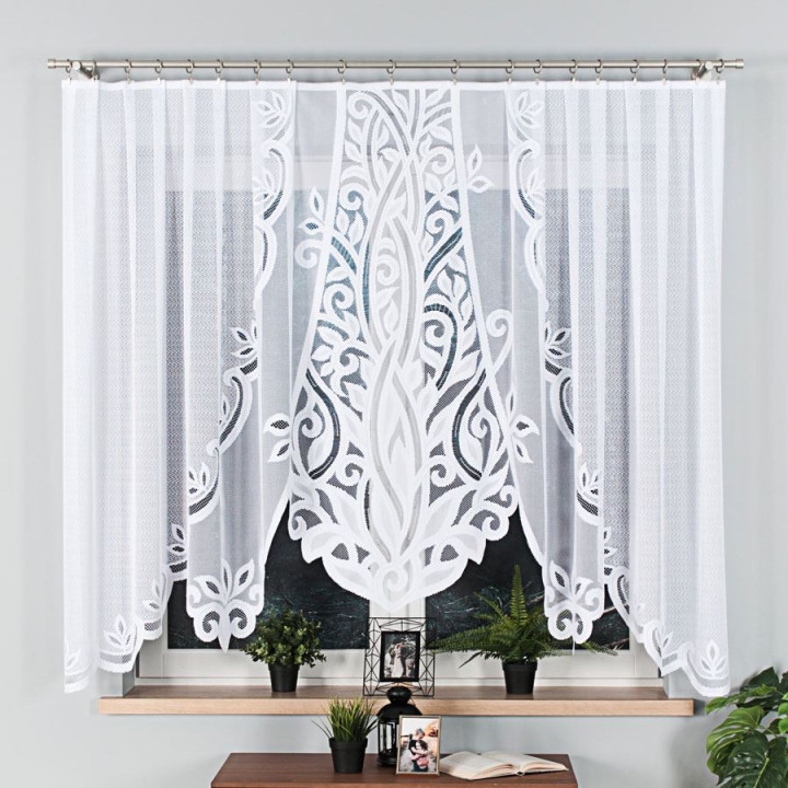 Firanka gotowa żakardowa z podcięciem 019368 300x160 cm biały