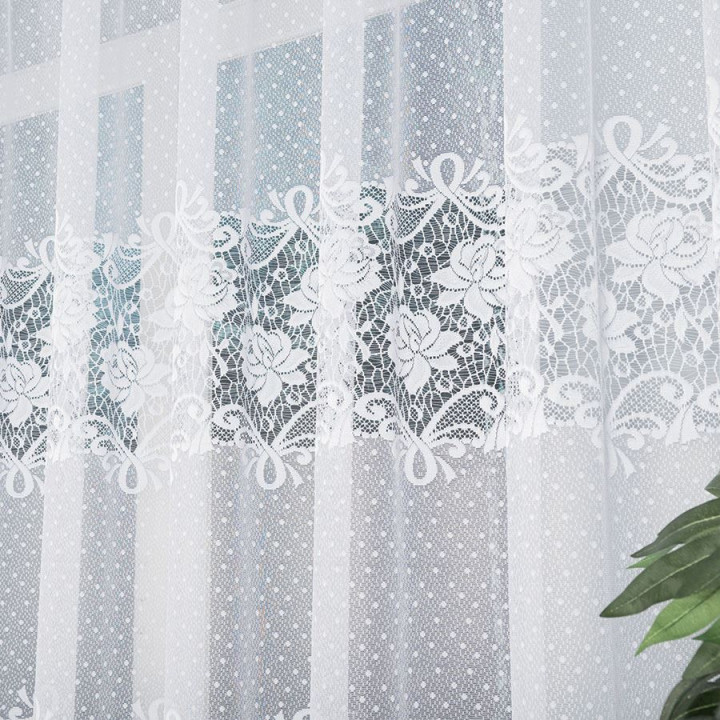 Firanka gotowa żakardowa DEMETRIA 400x160 cm biały
