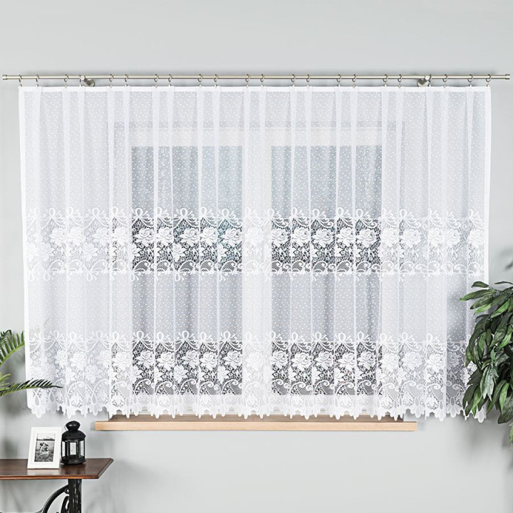 Firanka gotowa żakardowa DEMETRIA 400x160 cm biały