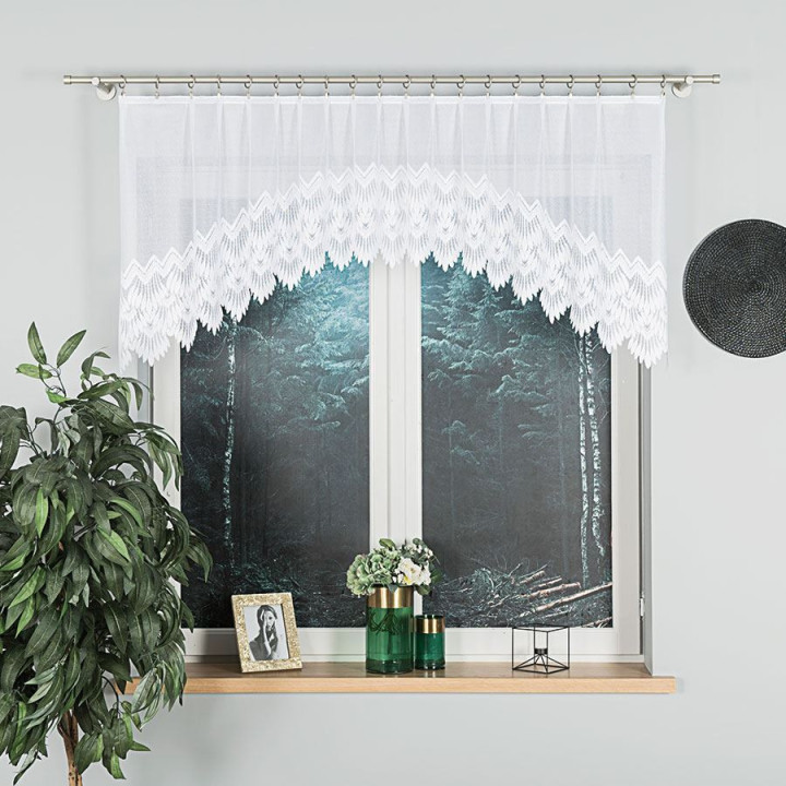 Firanka gotowa żakardowa z podcięciem FELICJA 200x80 cm biały