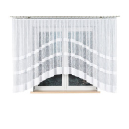Firanka gotowa żakardowa z podcięciem WIKTORIA 500x160 cm biały