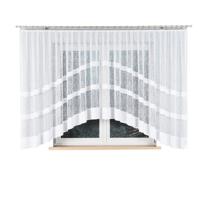 Firanka gotowa żakardowa z podcięciem WIKTORIA 500x160 cm biały