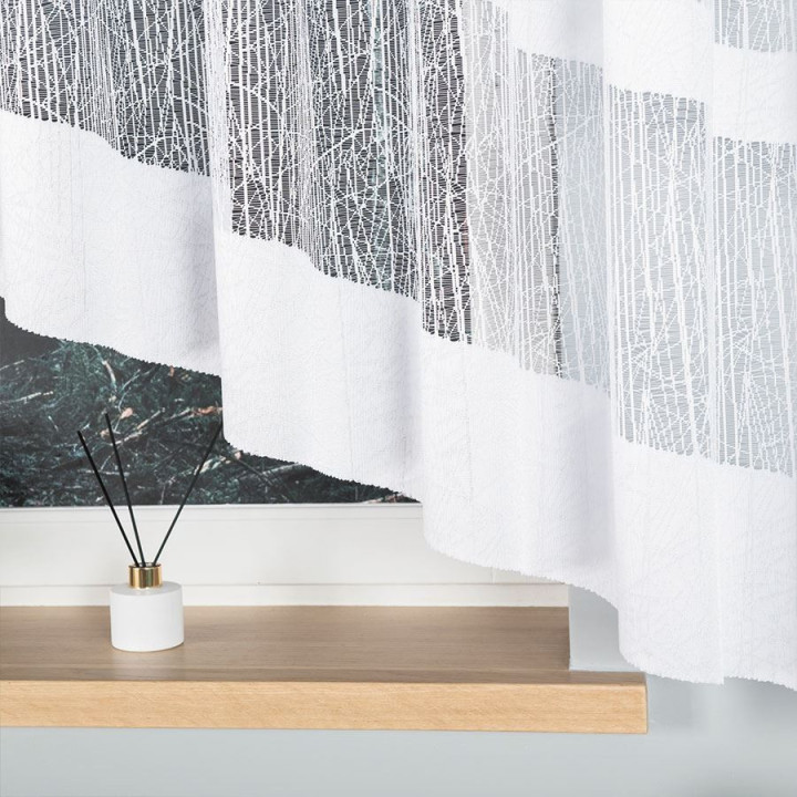 Firanka gotowa żakardowa z podcięciem WIKTORIA 500x160 cm biały