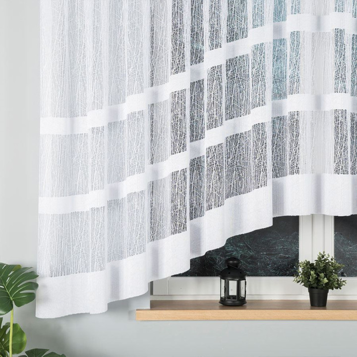 Firanka gotowa żakardowa z podcięciem WIKTORIA 500x160 cm biały