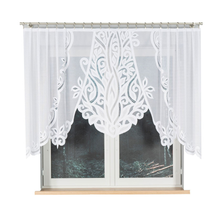 Firanka gotowa żakardowa z podcięciem POLA 250x130 cm biały