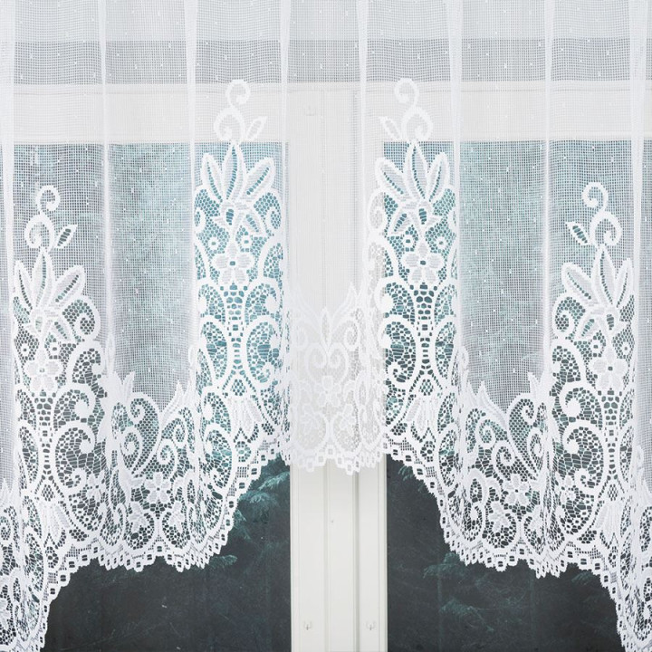 Firanka gotowa żakardowa z podcięciem BERENIKA 330x120 cm biały